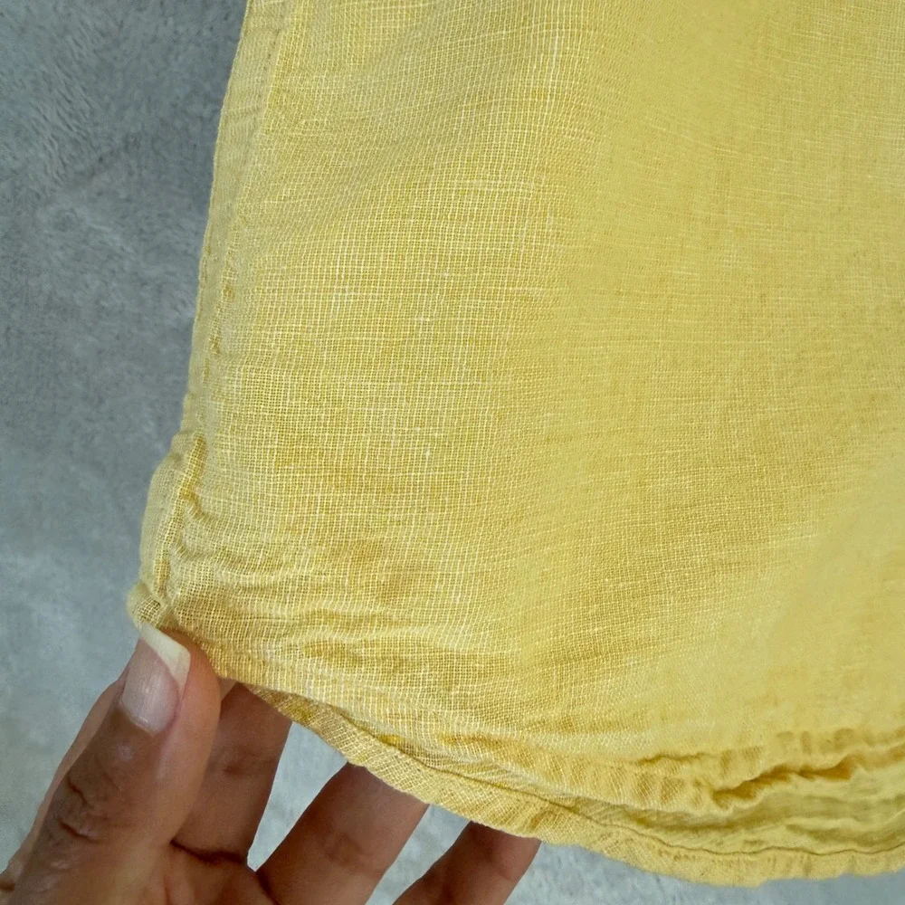 Banana Republic Linen Short Sleeve Button Up Shirts Mens M Yellow Red Lot of 2
